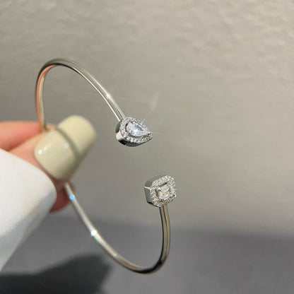 [LORA] JONC FLEX MY TWIN TOI & MOI SILVER DIAMOND BRACELET