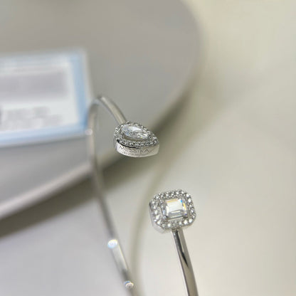 [LORA] JONC FLEX MY TWIN TOI & MOI SILVER DIAMOND BRACELET