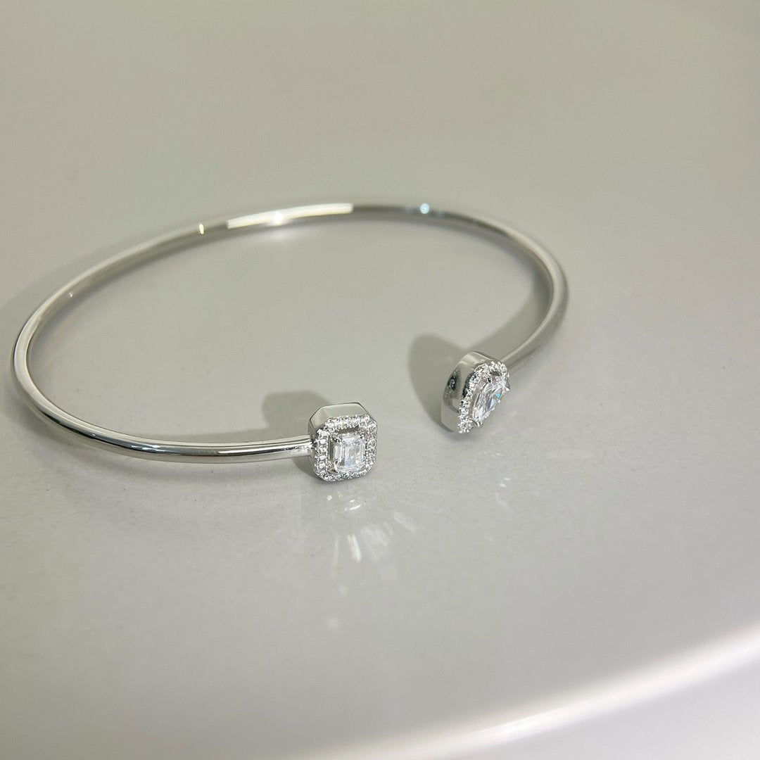 [LORA] JONC FLEX MY TWIN TOI & MOI SILVER DIAMOND BRACELET