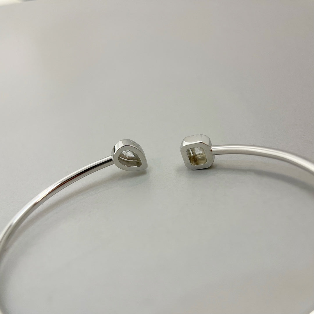 [LORA] JONC FLEX MY TWIN TOI & MOI SILVER DIAMOND BRACELET