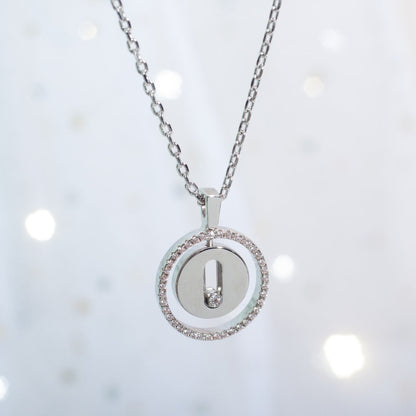 [LORA] LUCKY MOVE PM NECKLACE SILVER DIAMOND