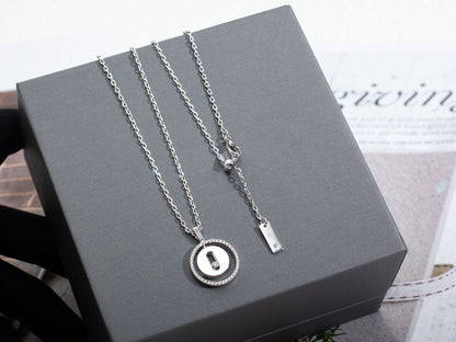 [LORA] LUCKY MOVE PM NECKLACE SILVER DIAMOND