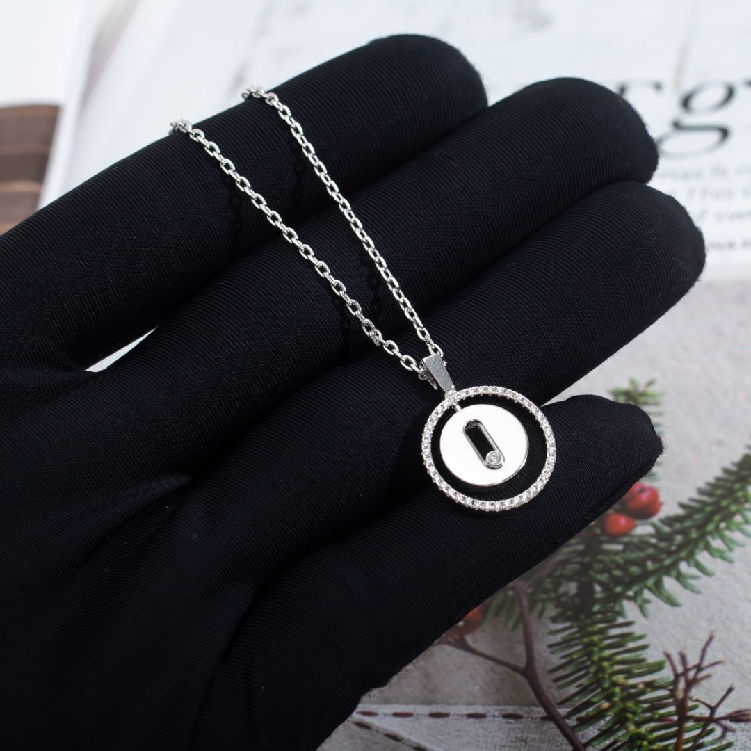 [LORA] LUCKY MOVE PM NECKLACE SILVER DIAMOND