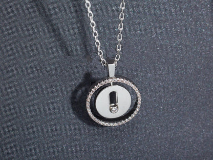 [LORA] LUCKY MOVE PM NECKLACE SILVER DIAMOND