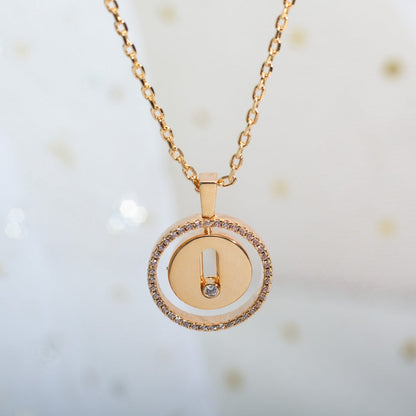 [LORA] LUCKY MOVE PM NECKLACE PINK GOLD DIAMOND