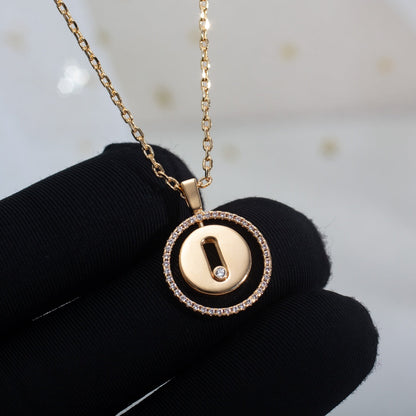 [LORA] LUCKY MOVE PM NECKLACE PINK GOLD DIAMOND