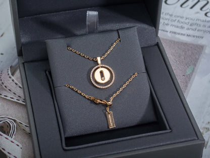 [LORA] LUCKY MOVE PM NECKLACE PINK GOLD DIAMOND