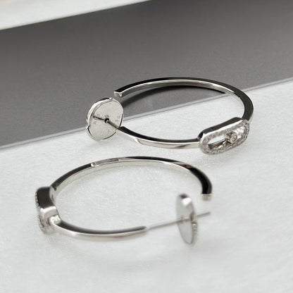 [LORA] CREOLES MOVE UNO PM DIAMOND EARRINGS