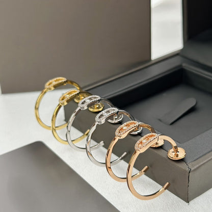 [LORA] CREOLES MOVE UNO PM DIAMOND EARRINGS