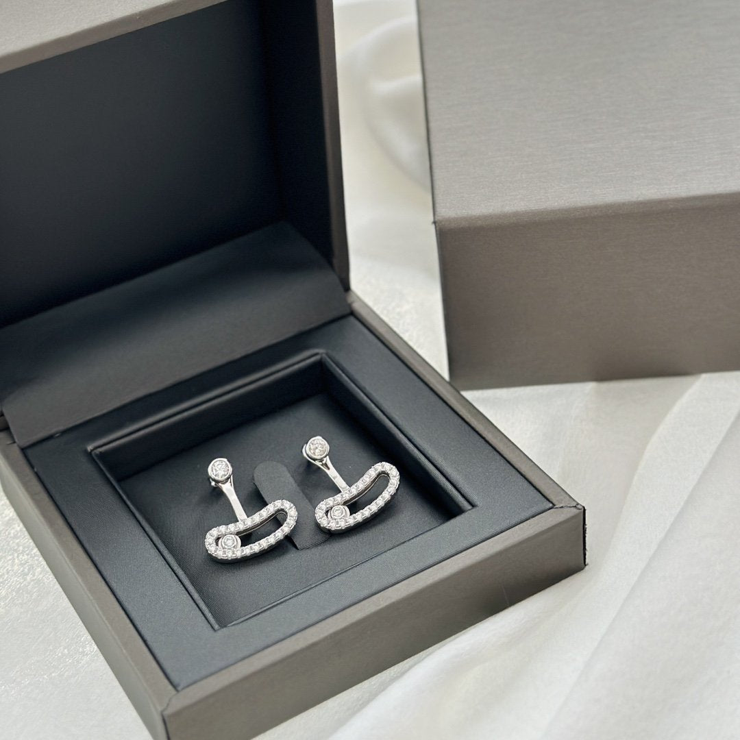 [LORA] MOVE UNO SILVER DIAMOND EARRINGS