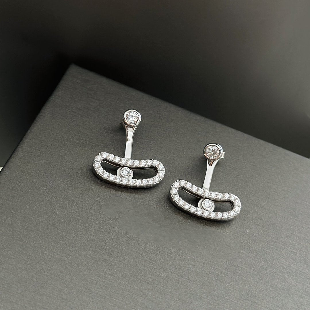 [LORA] MOVE UNO SILVER DIAMOND EARRINGS