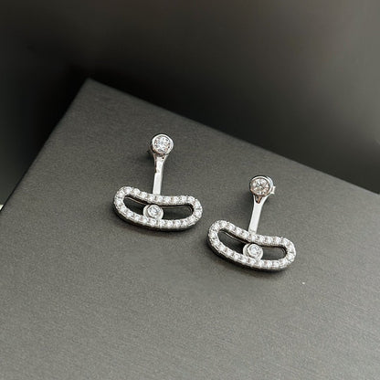 [LORA] MOVE UNO SILVER DIAMOND EARRINGS