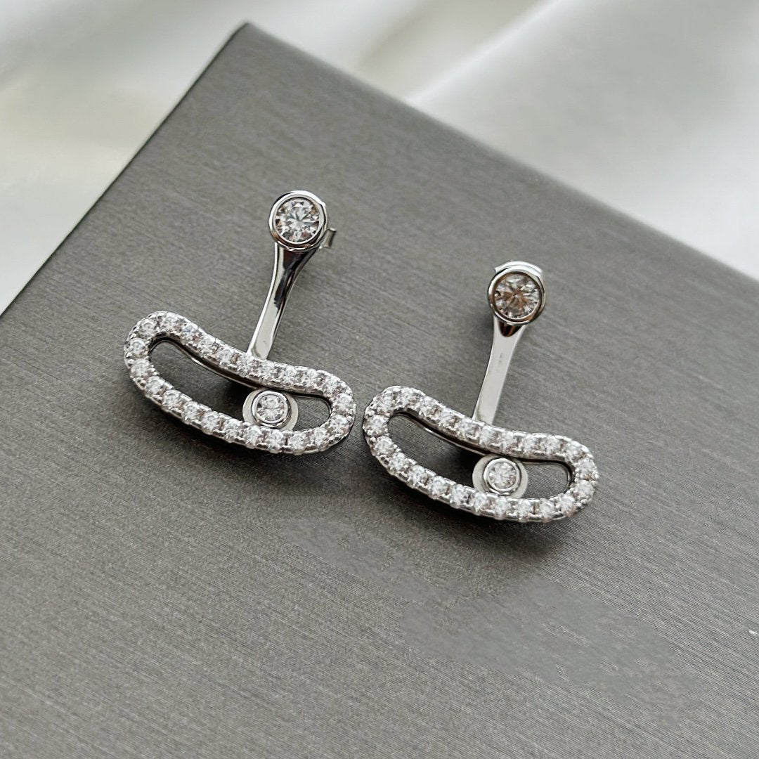 [LORA] MOVE UNO SILVER DIAMOND EARRINGS