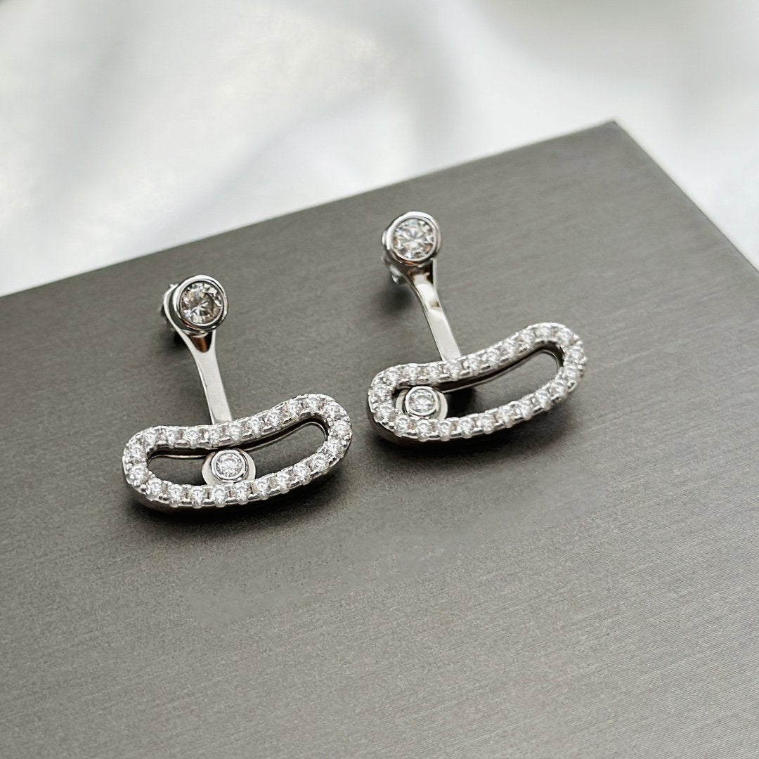 [LORA] MOVE UNO SILVER DIAMOND EARRINGS