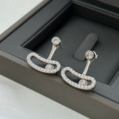 [LORA] MOVE UNO SILVER DIAMOND EARRINGS