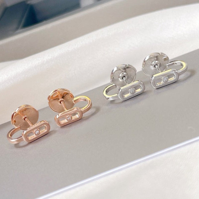 [LORA] CREOLES MOVE UNO MINI 1 DIAMOND EARRINGS
