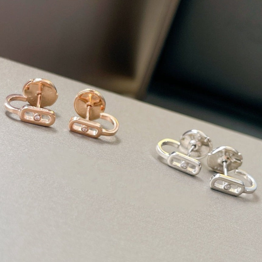 [LORA] CREOLES MOVE UNO MINI 1 DIAMOND EARRINGS