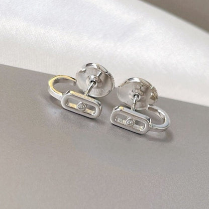 [LORA] CREOLES MOVE UNO MINI 1 DIAMOND EARRINGS