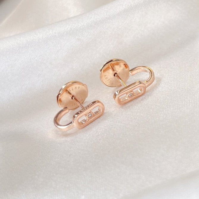 [LORA] CREOLES MOVE UNO MINI 1 DIAMOND EARRINGS