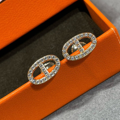 [LORA]HM FULL DIAMOND PIG NOSE STUD EARRINGS