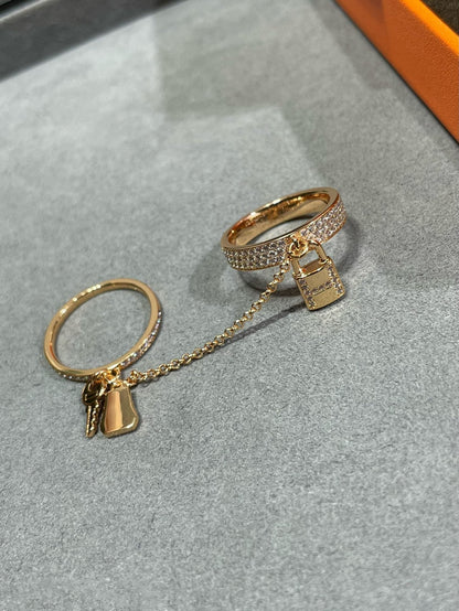 [LORA]HM KELLY CLOCHETTE DOUBLE RING IN  WITH DIAMONDS