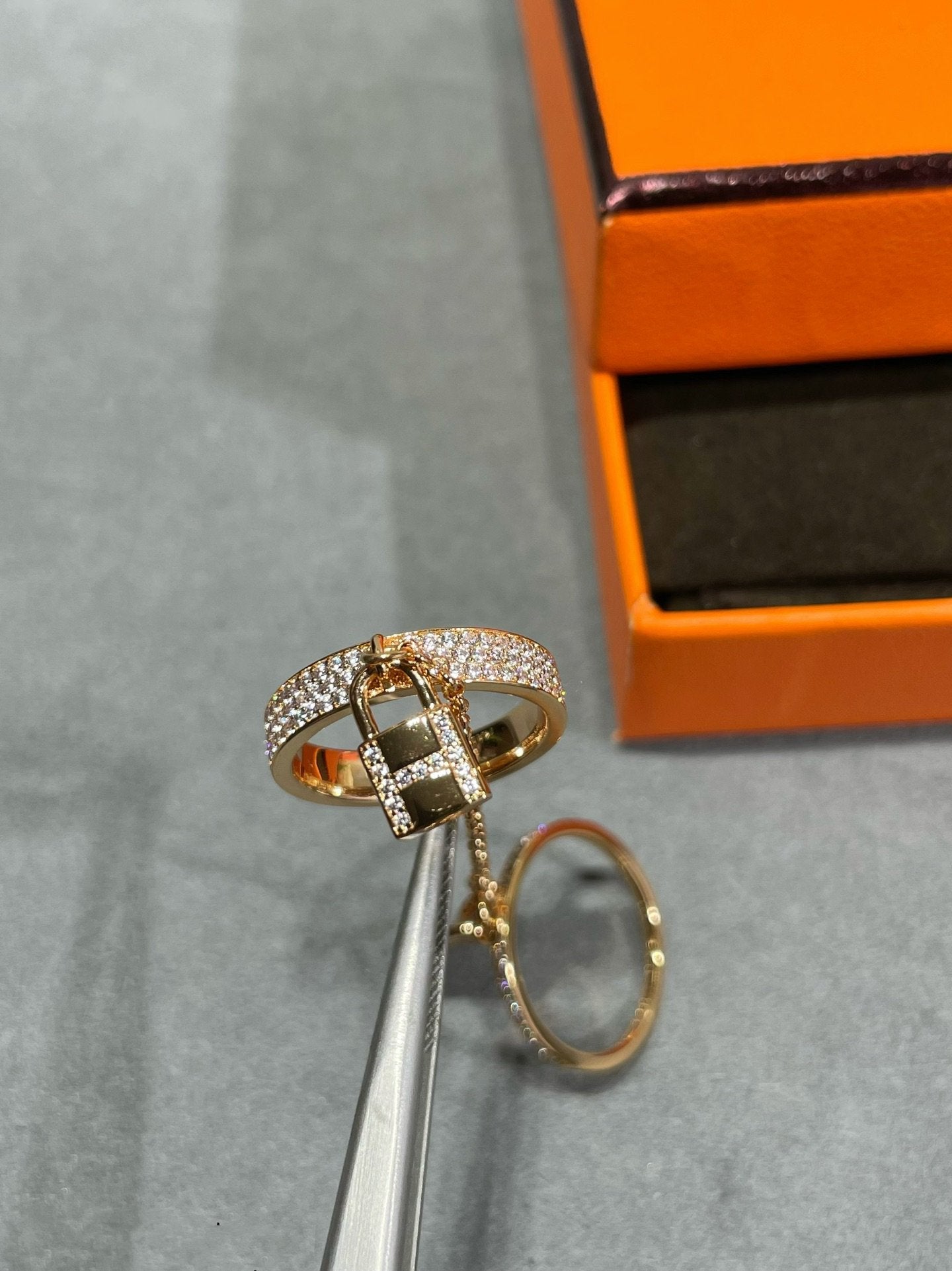 [LORA]HM KELLY CLOCHETTE DOUBLE RING IN  WITH DIAMONDS