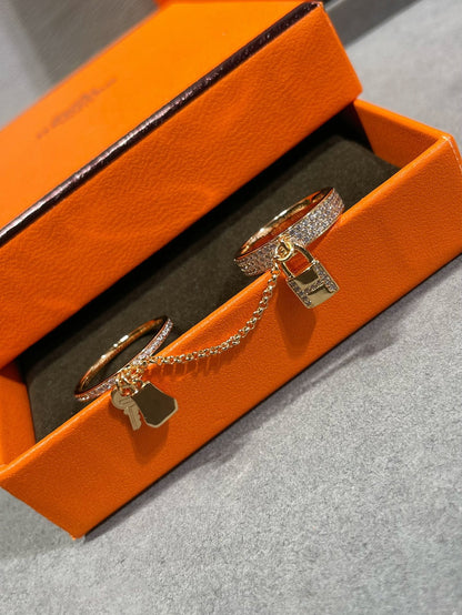 [LORA]HM KELLY CLOCHETTE DOUBLE RING IN  WITH DIAMONDS