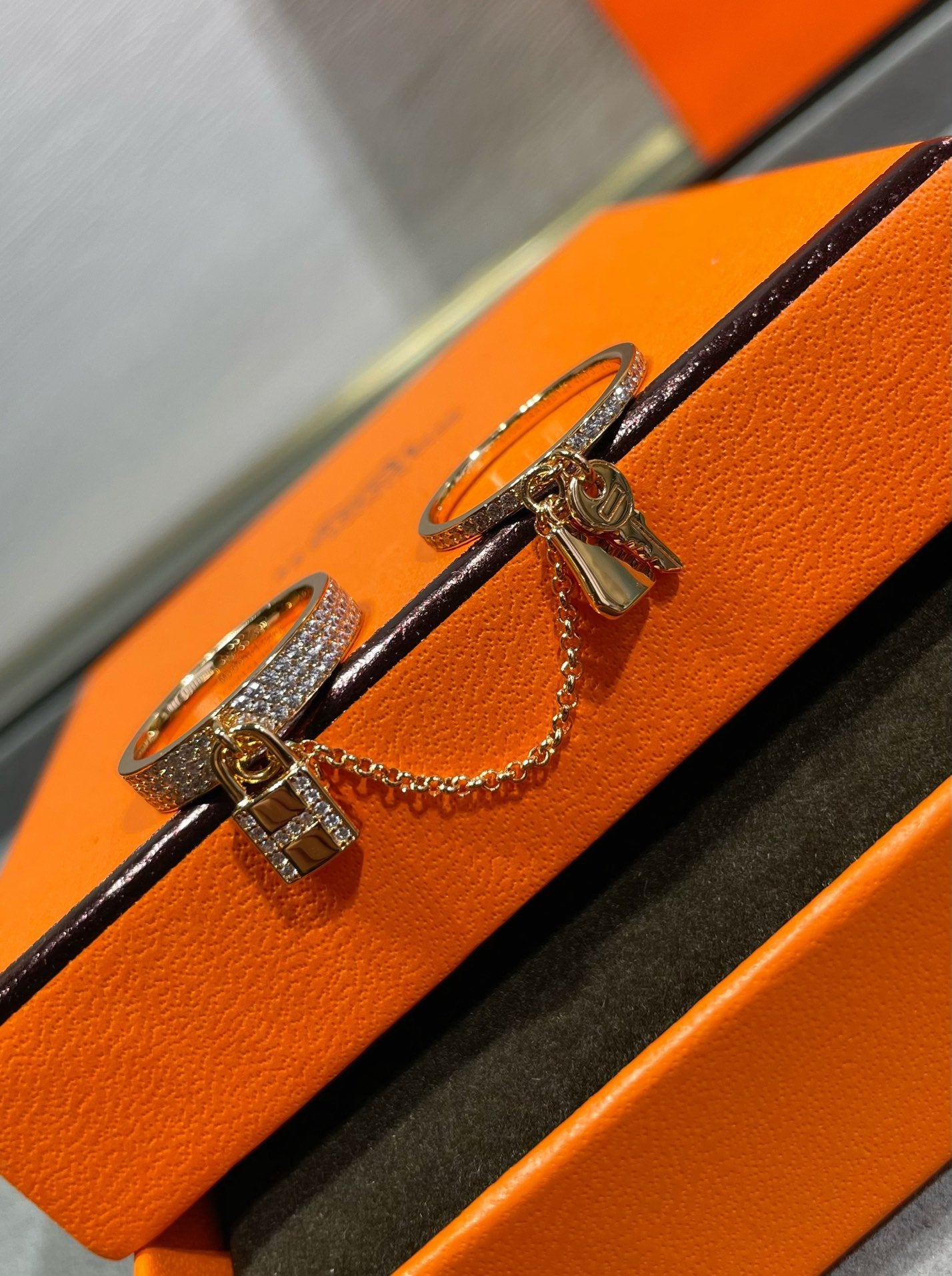 [LORA]HM KELLY CLOCHETTE DOUBLE RING IN  WITH DIAMONDS