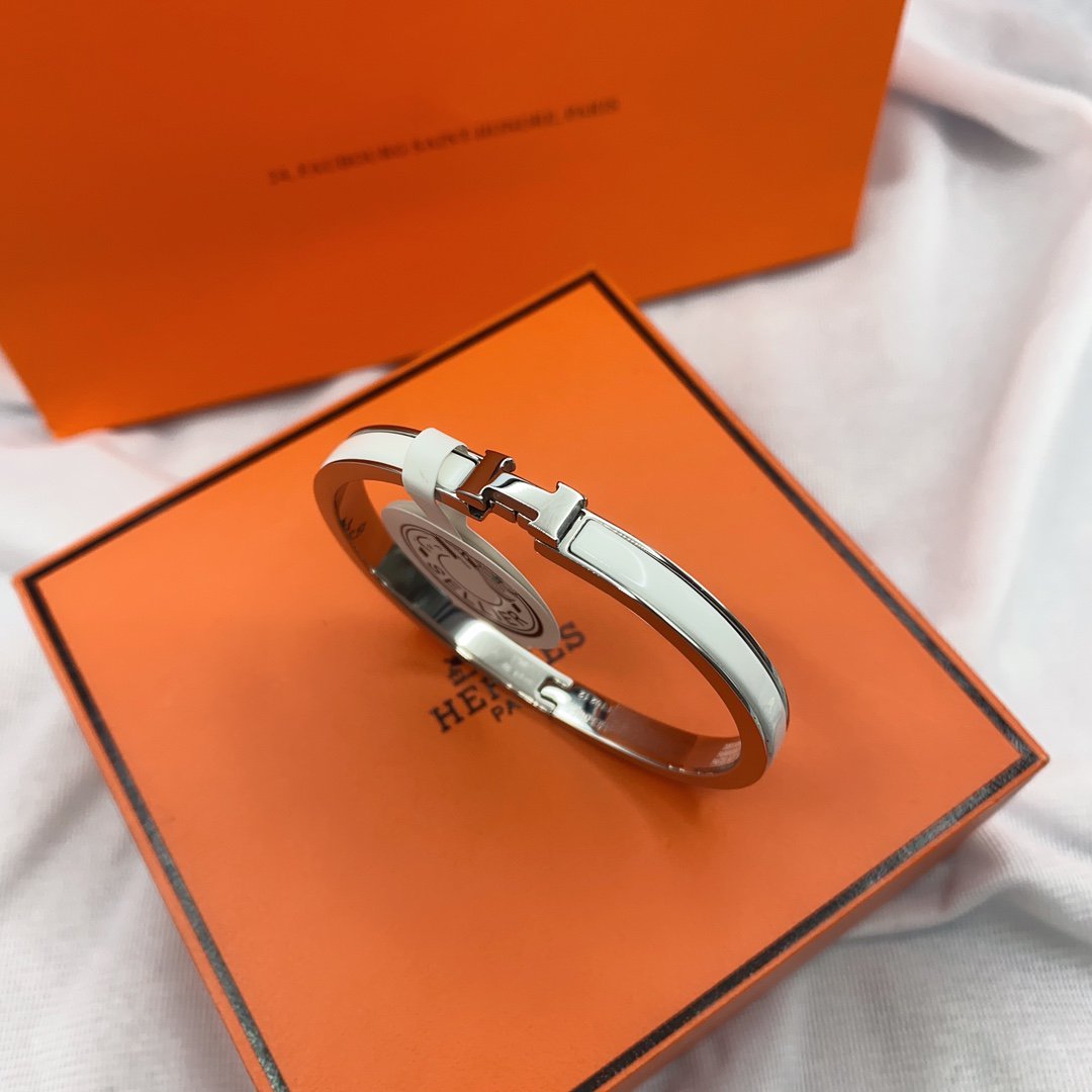 [LORA]CLASSIC HM CLIC WHITE 8MM ENAMEL BRACELET