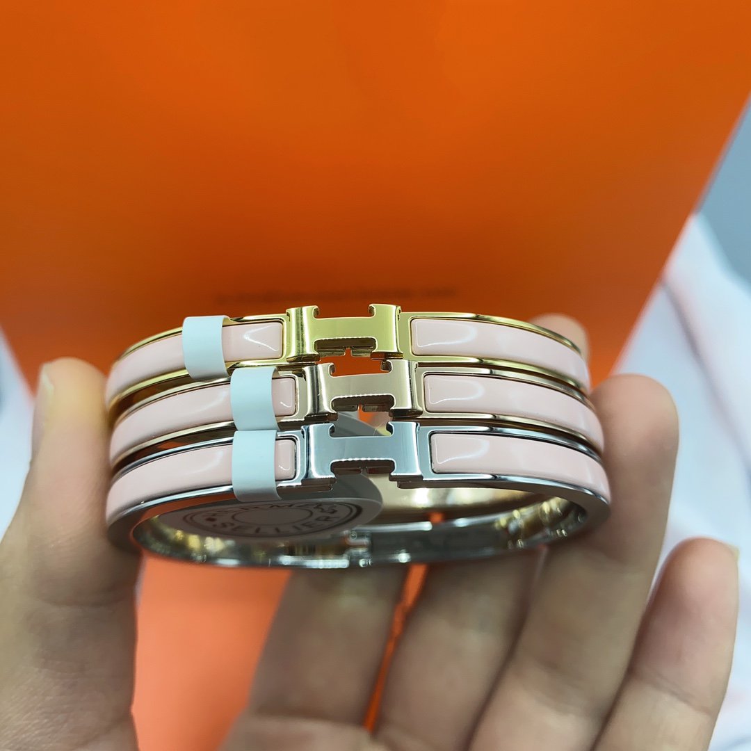 [LORA]CLASSIC HM CLIC  PINK 8MM ENAMEL BRACELET