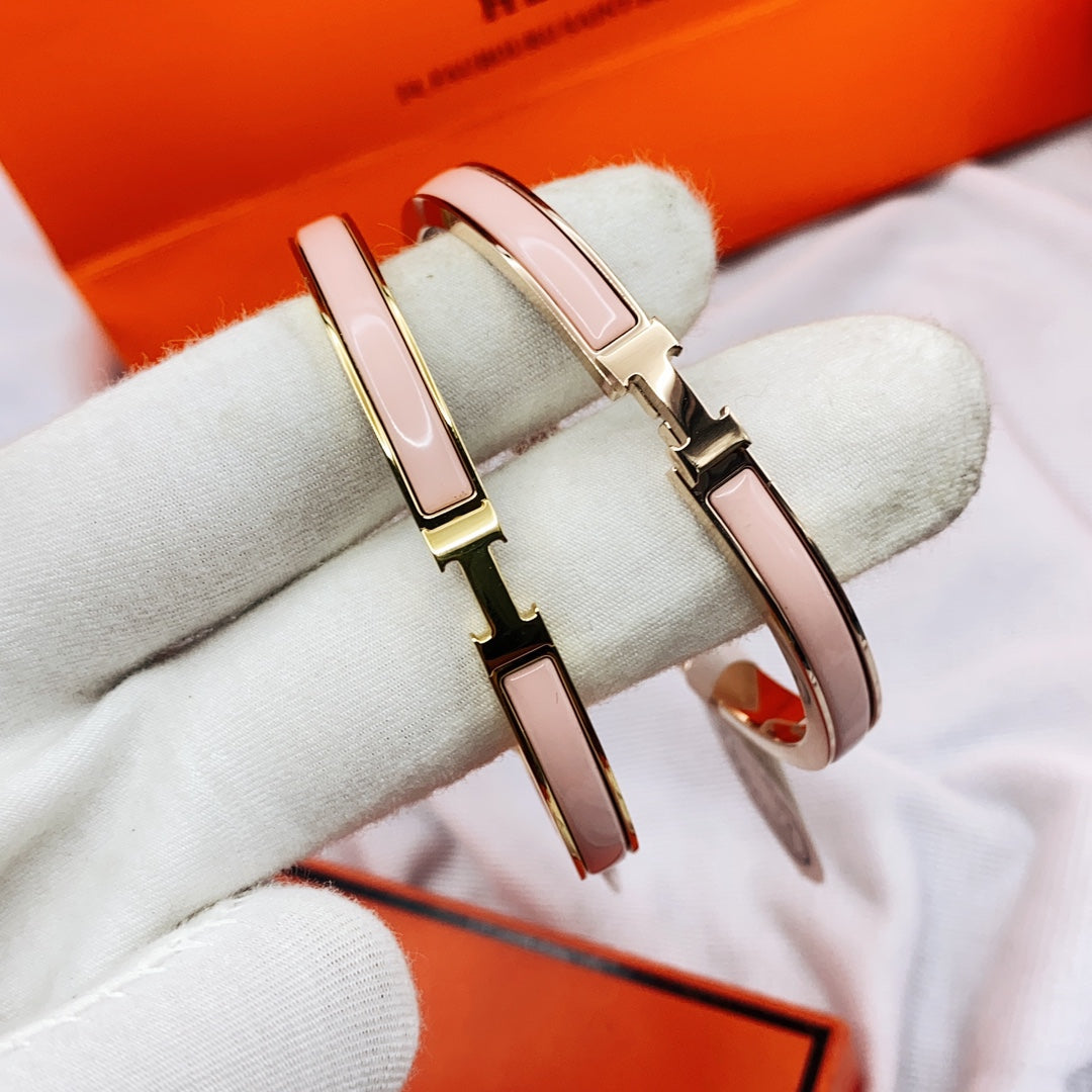 [LORA]CLASSIC HM CLIC  PINK 8MM ENAMEL BRACELET
