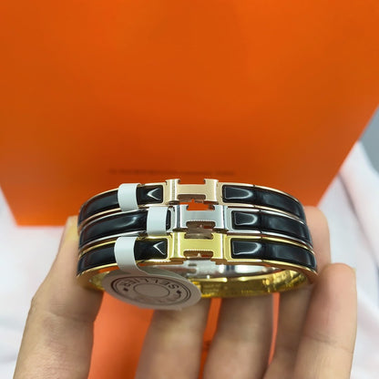 [LORA]CLASSIC HM CLIC BLACK 8MM ENAMEL BRACELET