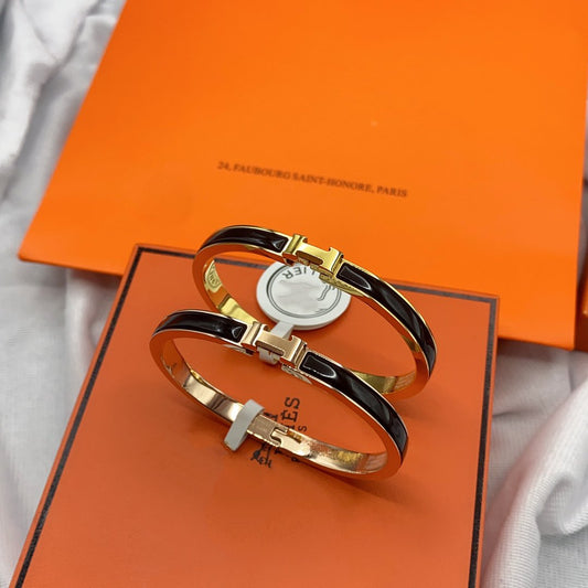 [LORA]CLASSIC HM CLIC BLACK 8MM ENAMEL BRACELET