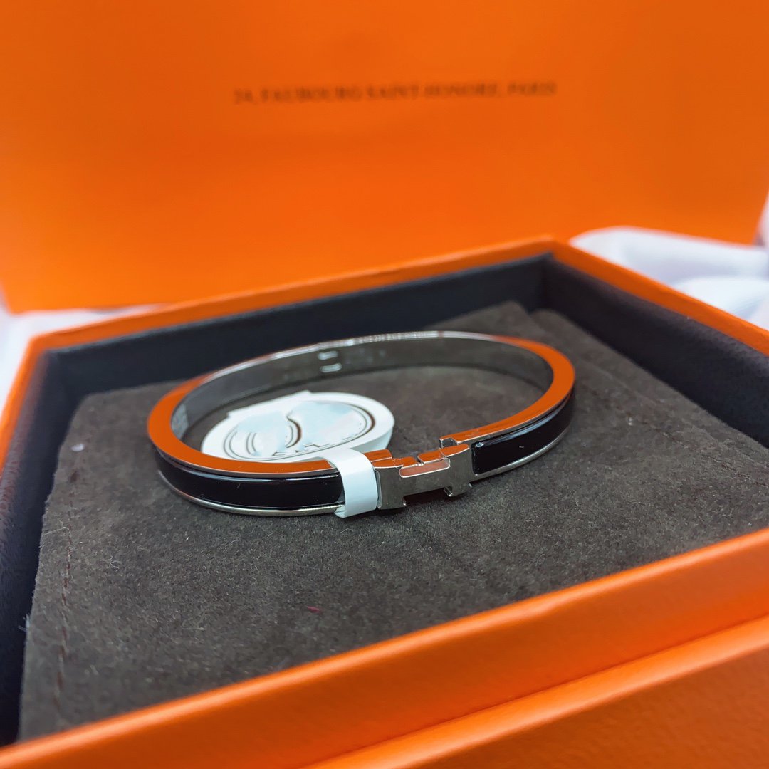 [LORA]CLASSIC HM CLIC BLACK 8MM ENAMEL BRACELET