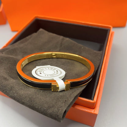 [LORA]CLASSIC HM CLIC BLACK 8MM ENAMEL BRACELET