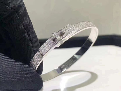 [LORA]HM KELLY BRACELET IN SILVER AND FULL PAVE DIAMOND