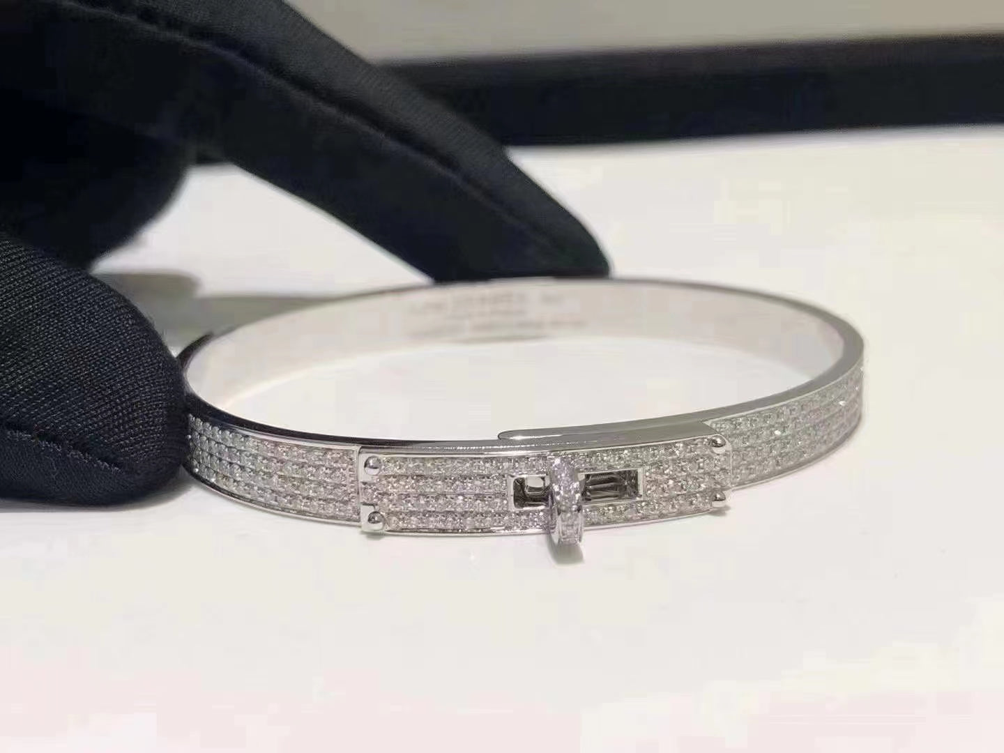 [LORA]HM KELLY BRACELET IN SILVER AND FULL PAVE DIAMOND