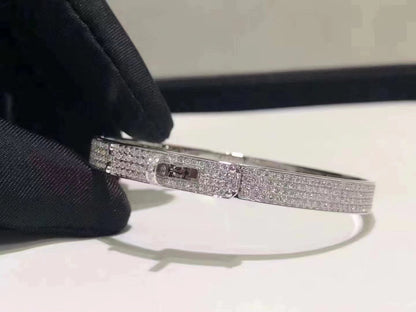 [LORA]HM KELLY BRACELET IN SILVER AND FULL PAVE DIAMOND