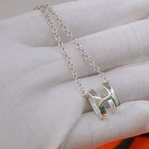 [LORA]HM NECKLACE H LETTER OVAL SERIES