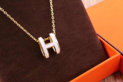 [LORA]HM CLIC YELLOW ENAMEL GOLD NECKLACE