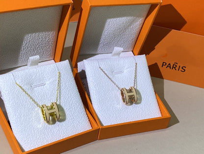 [LORA]HM CLIC YELLOW ENAMEL GOLD NECKLACE