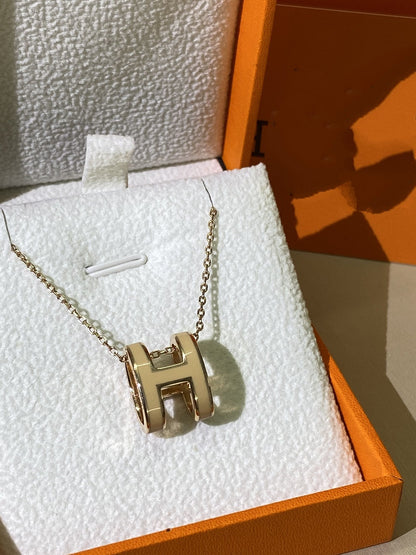 [LORA]HM CLIC YELLOW ENAMEL GOLD NECKLACE