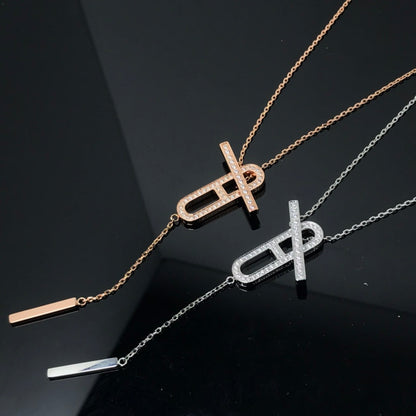 [LORA]HM NECKLACE PLATINUM ROSE GOLD DIAMOND