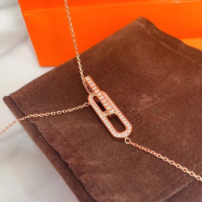 [LORA]HM NECKLACE PLATINUM ROSE GOLD DIAMOND