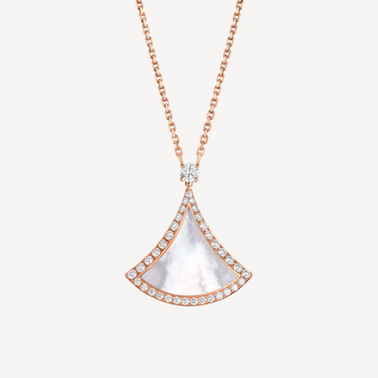 [LORA]DREAM MOP DIAMOND PAVED PINK GOLD NECKLACE