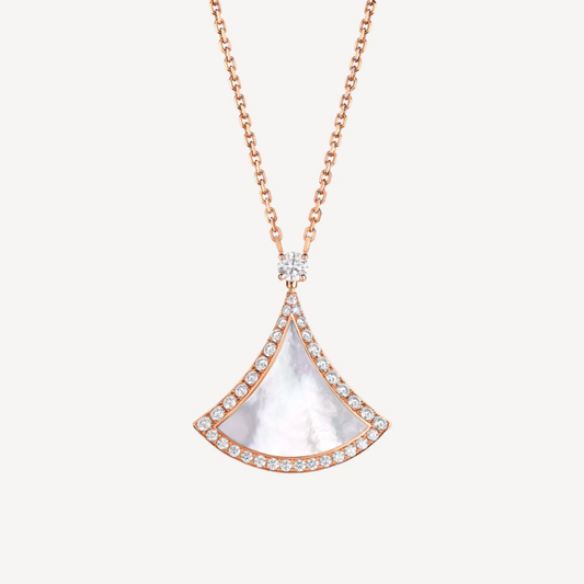 [LORA]DREAM MOP DIAMOND PAVED PINK GOLD NECKLACE