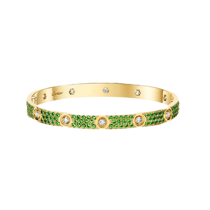 [Okajuri Jewelry]2026 PAVE GEMSTONE LOVE BRACELET 6.1MM 10 DIAMONDS