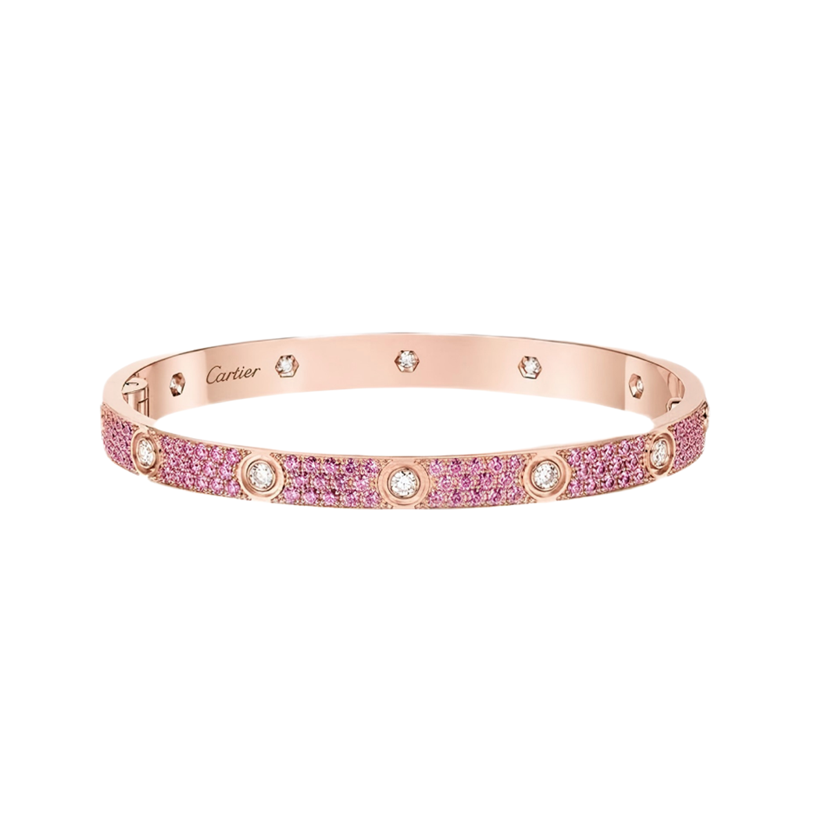 [Okajuri Jewelry]2026 PAVE GEMSTONE LOVE BRACELET 6.1MM 10 DIAMONDS