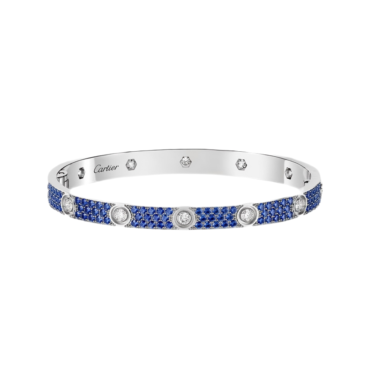 [Okajuri Jewelry]2026 PAVE GEMSTONE LOVE BRACELET 6.1MM 10 DIAMONDS