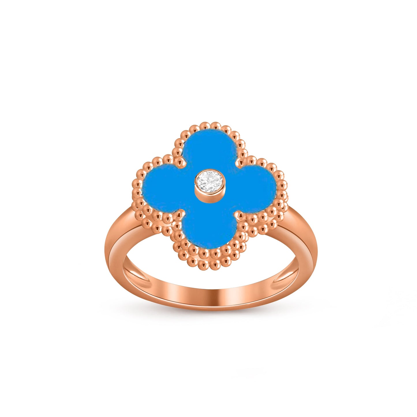 [Lora]CLOVER DIAMOND RING ROSE GOLD COLLECTION